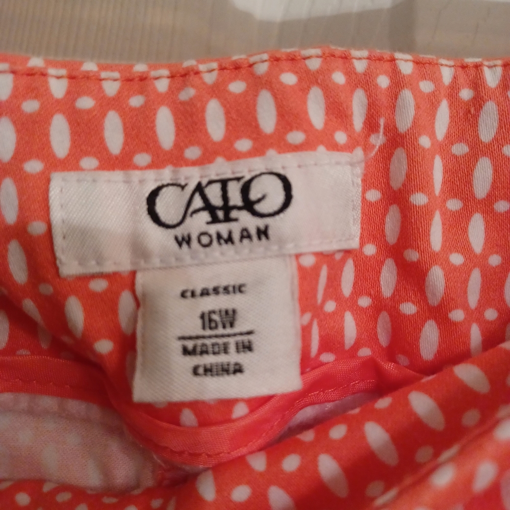 Cato Coral Printed Cropped Pants - Picture 3 of 7